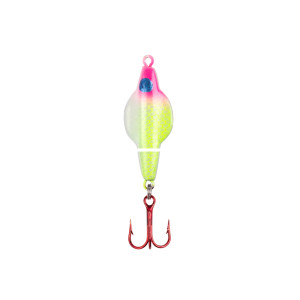Lindy Ice Flyer Spoon - Rattln - 1/8oz 1.0625'' PinkLmndGlo