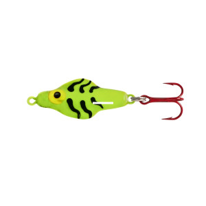 Lindy Ice Flyer Spoon - Rattln - 1/8oz 1.5'' Chartreuse Tiger