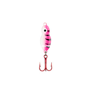Lindy Ice FrosteeJigginSpoon - 3/16oz 1'' Pink Tiger Glo