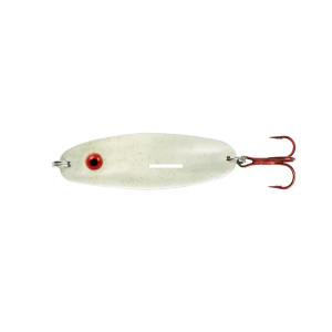 Lindy Ice QuiverSpoon - Rattln - 1/4oz Glow/Chrome