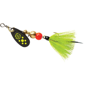 Mepps Black Fury Dressed - 1/12oz Chartreuse Dot