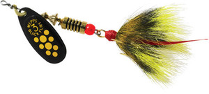Mepps Black Fury Dressed - 1/4oz Yellow Dot/Blk Yellow