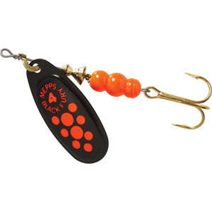 Mepps Black Fury Plain - 1/3oz Flourescent Red Dot