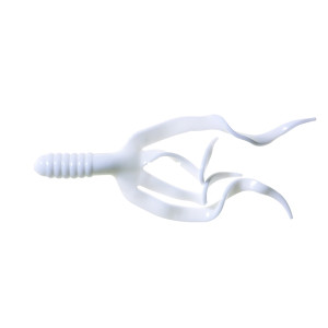 Mr Twister Split Double Tail - 4'' White 10pk