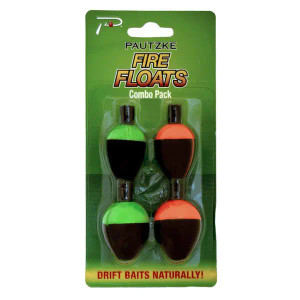 Pautzke Fire Floats - Two Size Combo Cht;Red 4pk - PFFLOATCOMBO