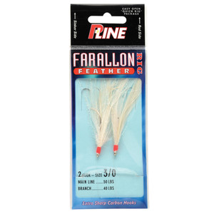 P-Line Farallon Feather - 5/0 White/White 1pk