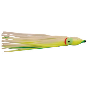 P-Line Sunrise Squid - 4.5'' Wht&Ylw Grn Stripe 5pk