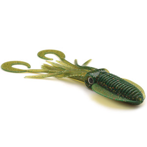 P-Line Twin Tail Squid Rig - 4.5'' Squid MotrOil Gltr 2pk - PTTR-313