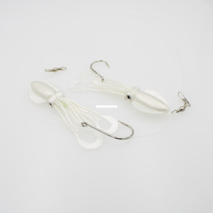 P-Line Twin Tail Squid Rig - 4.5'' Squid PearlGlitter 2pk