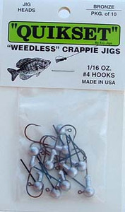 Quikset Weedless CrappieJig - 1/16oz #4 Bronze 5pk