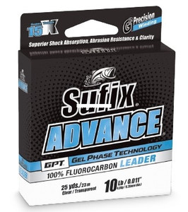 Sufix Advance Fluo Leader - 25 yd Clear 10 lb