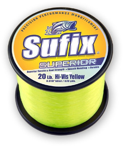 Sufix Superior 1/4 lb Spool - 670 yd Hi-Vis Yellow 20 lb