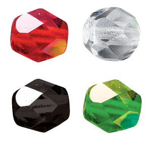 Top Brass 8mm Glass Beads - Crystal 20pk