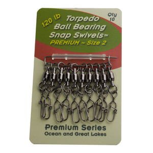 Torpedo BB Snap Swivel - 120 lb 10pk
