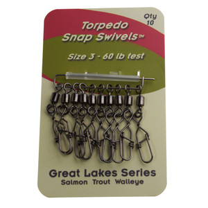 Torpedo Snap Swivel - 60 lb 10pk