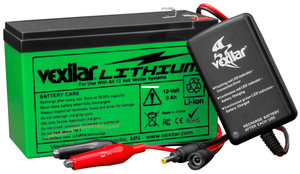 Vexilar Battery & Charger - Lithium 12V 9AMP