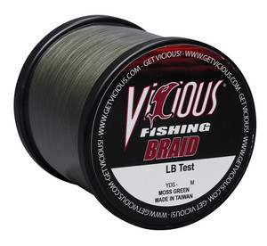 Vicious Braid - 150 yd Moss Green 15 lb