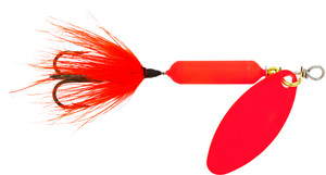 Yakima Rooster Tail - 1/8oz Swg;Orange Flo Ptd Bld