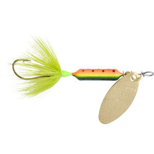 Yakima Rooster Tail SingleHk - 1/24oz Swing Gold; FireTiger