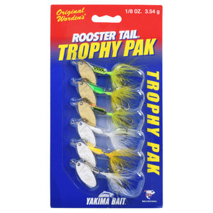 Yakima RoosterTail TrophyPak - 1/4oz; Ch/ChW/FrT/LiCh/Wh/Yw