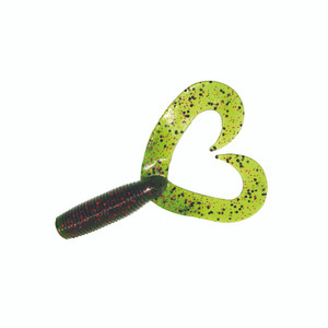 Yamamoto Double Tail Grub - 4'' Wtml/Blk & Rd Flake 20pk