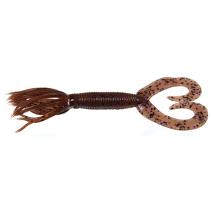 Yamamoto DT Hula Grub - 4'' Cnmn/Blk&Prp Flk 10pk