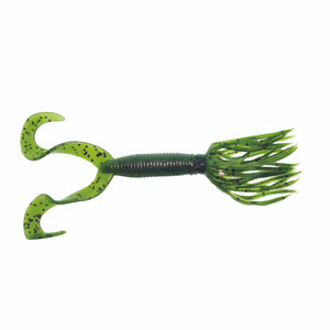 Yamamoto DT Hula Grub - 4'' Wtml/Large Blk Flk 10pk