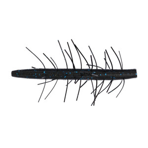 Yamamoto Fuzzy Senko - 4'' Black w/LG Blue Flk 5pk