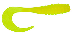 Yum Ribbontail Grub - 3'' Chartreuse 15pk