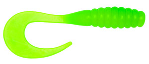 Yum Ribbontail Grub - 3'' Lime Chartreuse 15pk