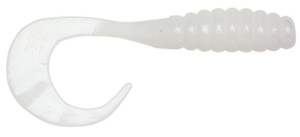 Yum Ribbontail Grub - 3'' White 15pk