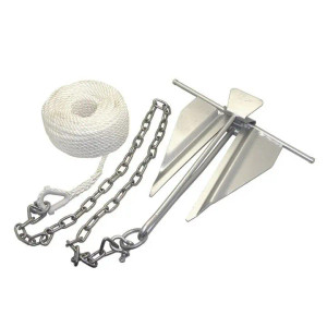 BOAT Slip-Ring Anchor Kit, 50'Rope & 4'Chain Galvanized