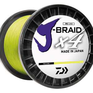 Daiwa J-Braid X4, 3000 yd Flo Yellow 4 lb