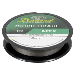 Diamond APEX Mcrbrd Solid 8x, 15lb 300yd Spool Gray