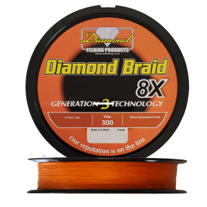 Diamond Braid Gen 3 Solid 8X, 40lb 300yd Spool Orange