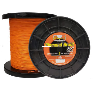 Diamond Braid Gen 3 Solid 8X, 50lb 3000yd Spool Orange