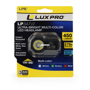 LuxPro Headlight, 450 Lumen 3AAA