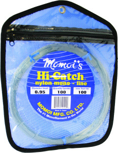 Momoi HiCatch Nyln Mono Ldr, 100lb 100yd Coil Smoke Blue