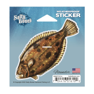 Salty Mini Stickers, 3.8x4 Flounder