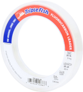 Triple Fish Fluro Leader, 25yd Clear 20lb Test