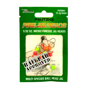 Pautzke Fire Jighead 15ct Asst - 1/32oz