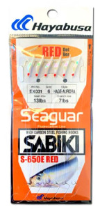 Hayabusa - Seaguar Sabiki Hage Skin - Red Dot Jdm Sz8 6hk 1pc -