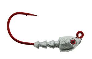 Bass Assassin - Red Hook Jighead - 1/8 4pk Lead Red Eye -