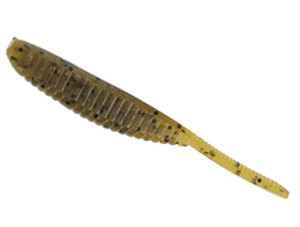 Yamamoto - Shad Shape Worm - "3.75"" Shad Shape Worm / 10 Pack / Green Pumpkin W/ Large Black Flake" -