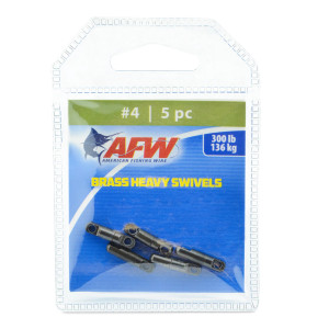 AFW - Brass Heavy Swivels - Blk 300lb 5pk -