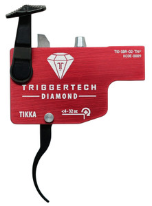 TriggerTech TI0SRB02TNP Diamond BlackRed Curved Lever Fits Tikka Right Hand