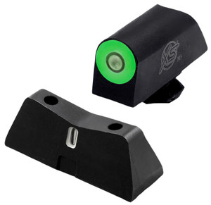 XS Sights GLX202S5G DXT2 Pro Night Sight Set Green Tritium FrontBlack Oxide Frame Compatible wGlock 424343X48