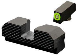 XS Sights GLM017P4G Minimalist Night Sight Set Green Tritium FrontBlack Oxide Frame Compatible wGlock