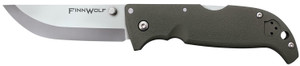 Cold Steel CS20NPF Finn Wolf 3.50 Folding Clip Point Plain Satin Polished AUS8A SS BladeOD Green GrivEx Handle Includes Pocket Clip