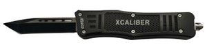 Xcaliber Knife Company 45 ACP 3.25 OTF Tanto Plain Black 440C SS Blade 4.64 Steel Handle